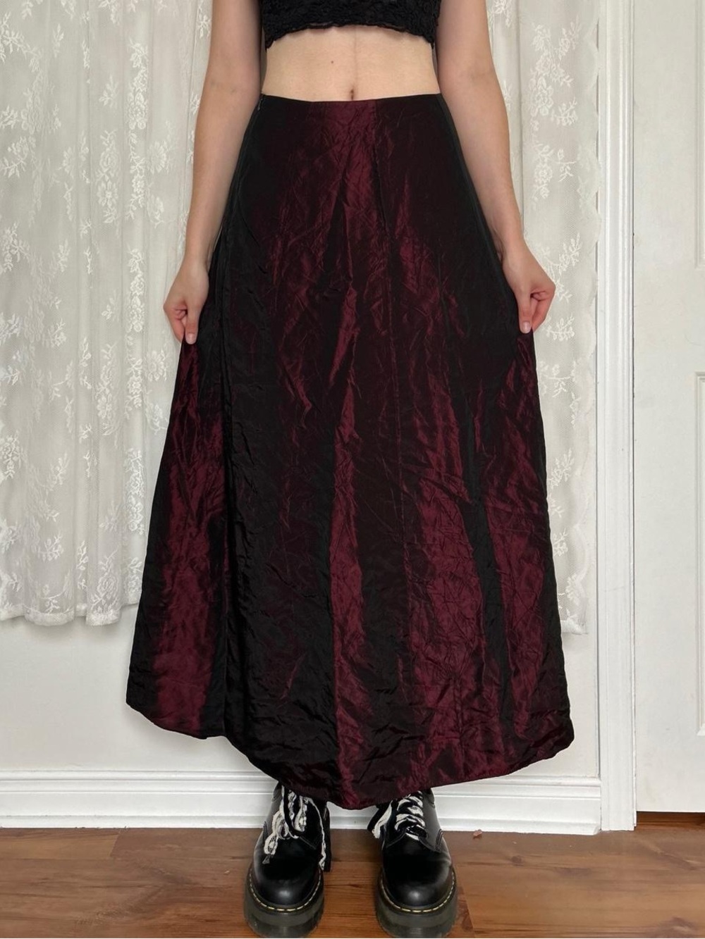 Vintage Vamp Blood Red Maxi Skirt